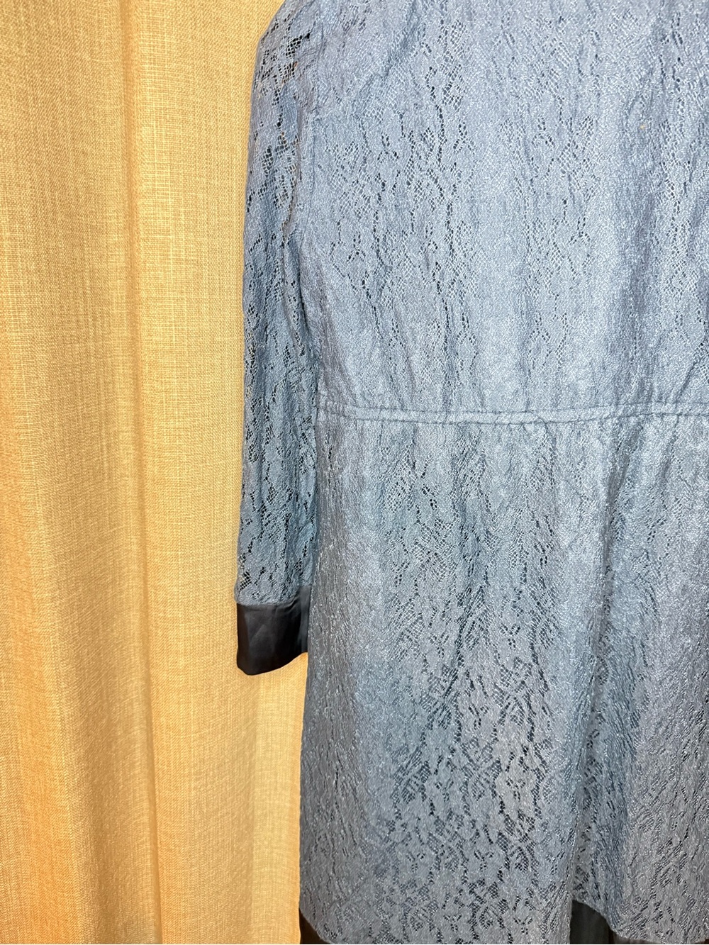 Flying Tomato Blue Lace Embroidered Boho V-Neck Shift Dress Size Medium - Picture 8 of 11
